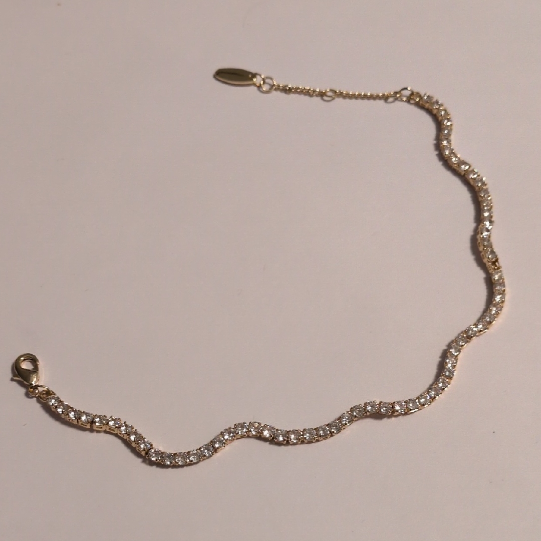 Serefina Gold Crystals Rhinestones Tennis Bracelet